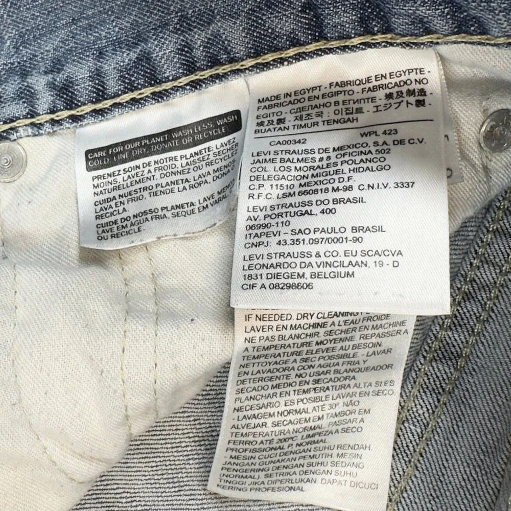 Levi's 569 Loose Straight Jeans 36x34 Blue Cotton Denim Distressed